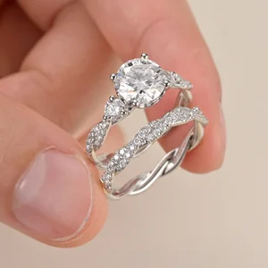 Wholesale High Quality Custom Exquisite Jewelry Rings Classic Four-prong Setting S925 Pure Silver Fancy Jewellery for Ladies