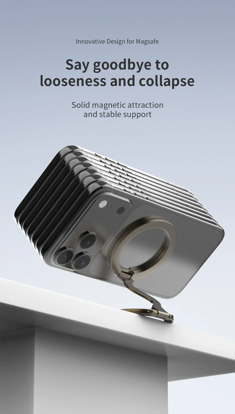 Magnetic Phone Stand with Adjustable Height Flexible Bendable Arm for Desk Office Strong Magnet Waterproof Design