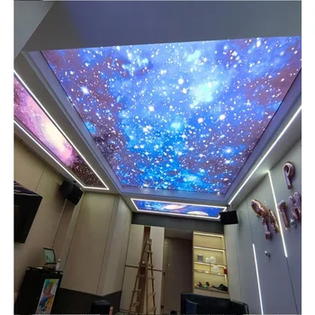 night sky with stars pvc film stretch ceiling ceiling decoration with fabric ceiling stretch film