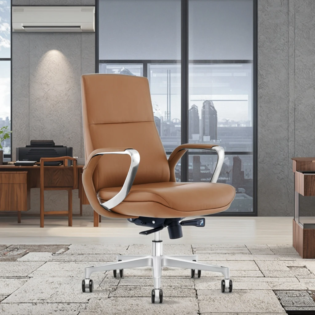 Luxury Modern White Racing Comfortable Boss Reclining Swivel Executive Leather Ergonomic Adjustable Height Office Chair CEO 6