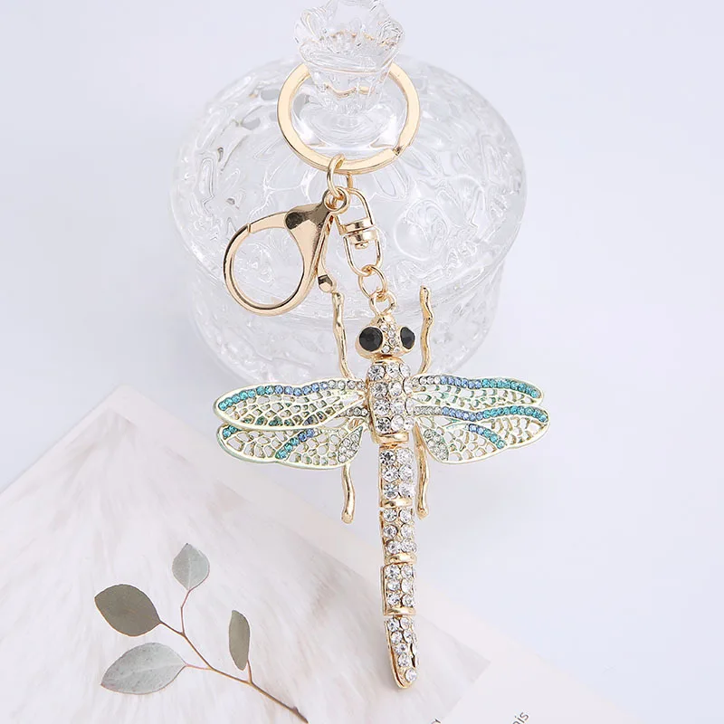Dragonfly Keychain Car Charm Butterfly Keychains for Women Gifts Creative Gradient Color Key Pendant Dragonfly Design