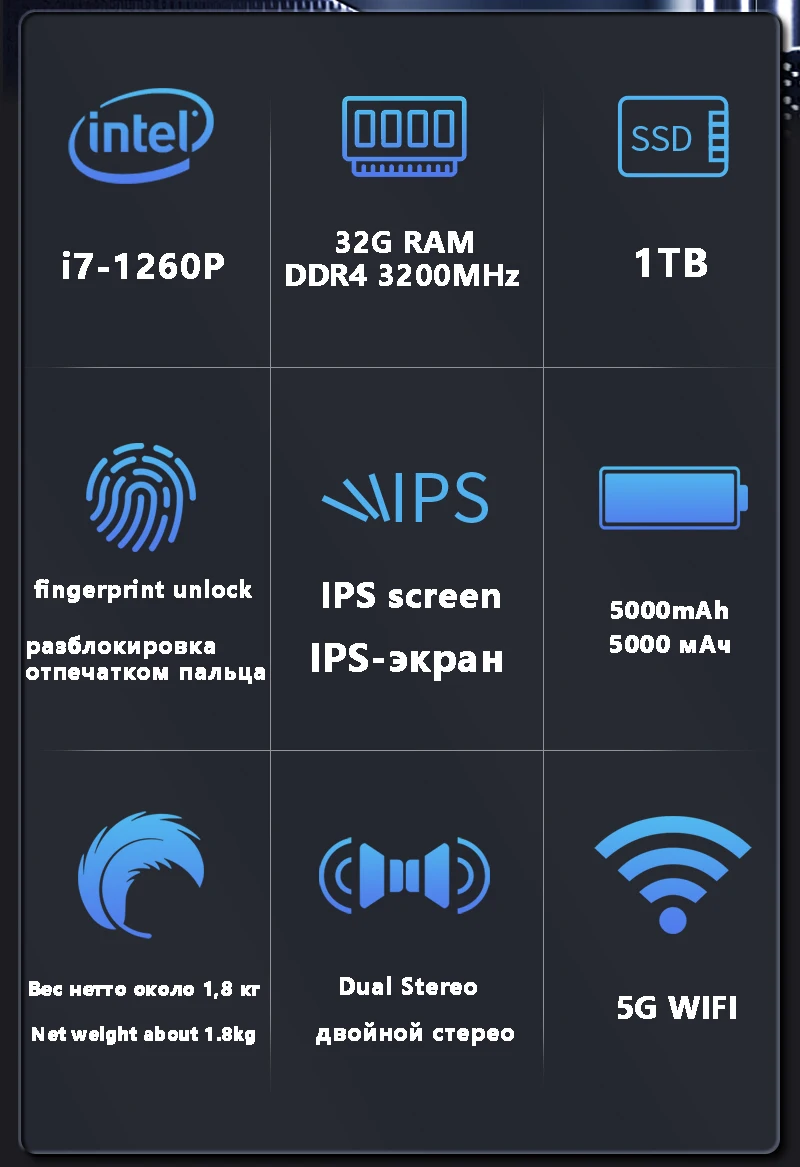 Core I7 12th Gen Laptop Computer 16GB RAM 128GB SSD 16inch Notebook Laptops I7 1260P with MX450 Gaming Laptops