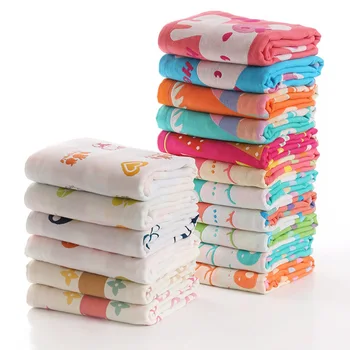 Latest design top quality 100% organic cotton eco-friendly printed baby blankets muslin swaddle blanket kids