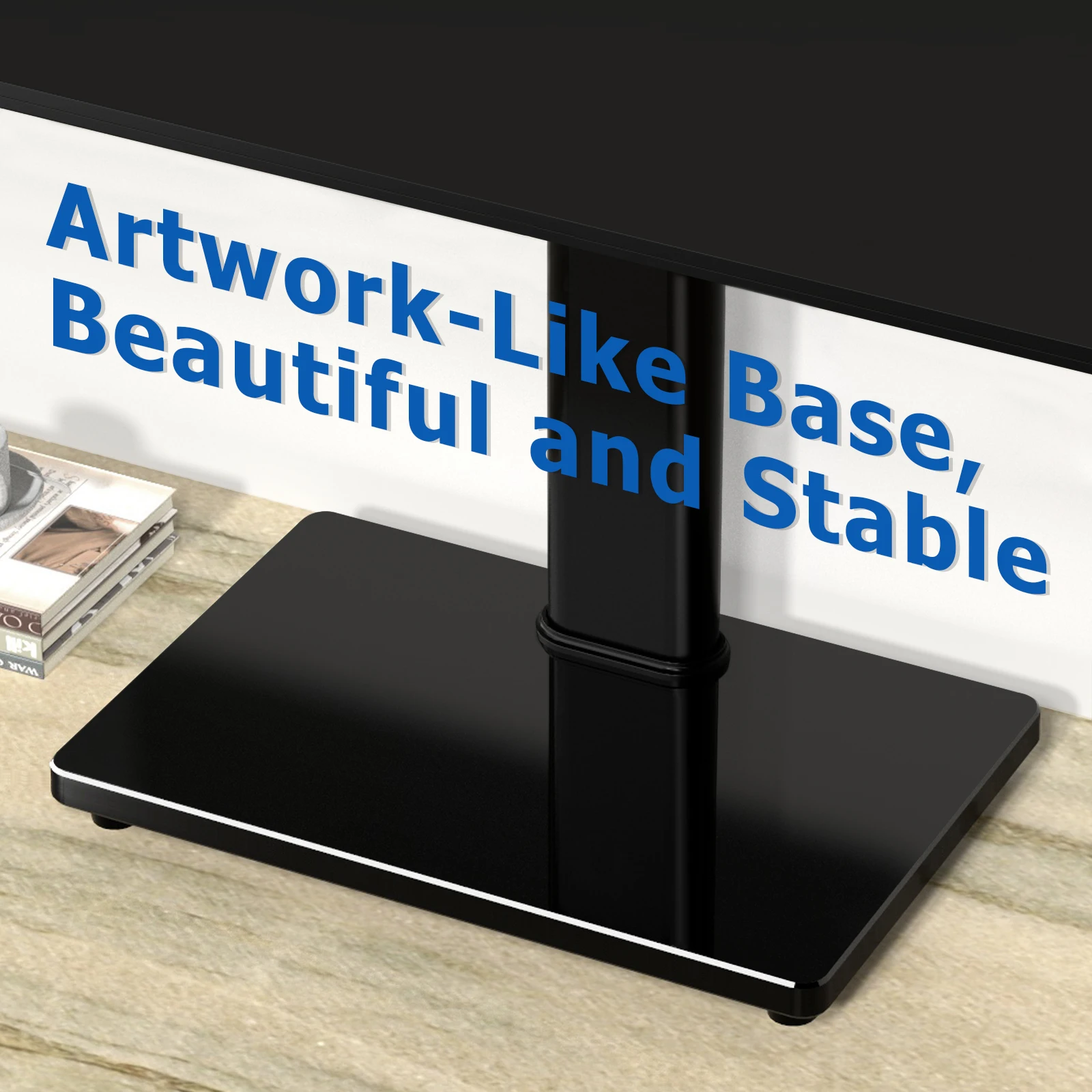 Free-Standing Single Monitor Stand – Fits Up To 32" Screen – TAVR Furniture Black VESA 75/100