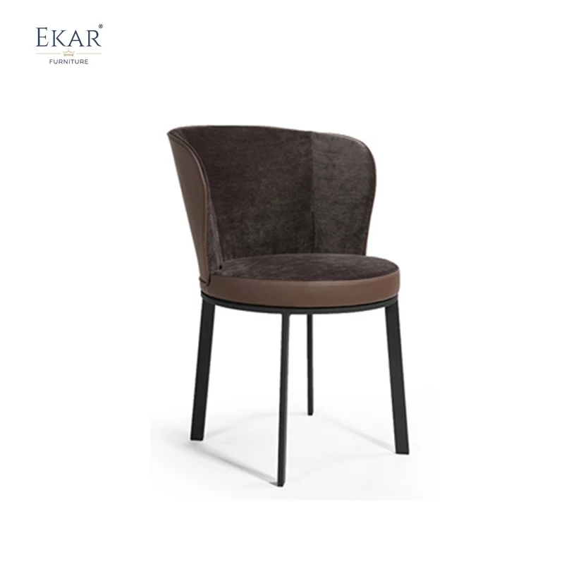 Silla de Comedor Moderna con Comfort, Marco de Acero y Asiento de Tela