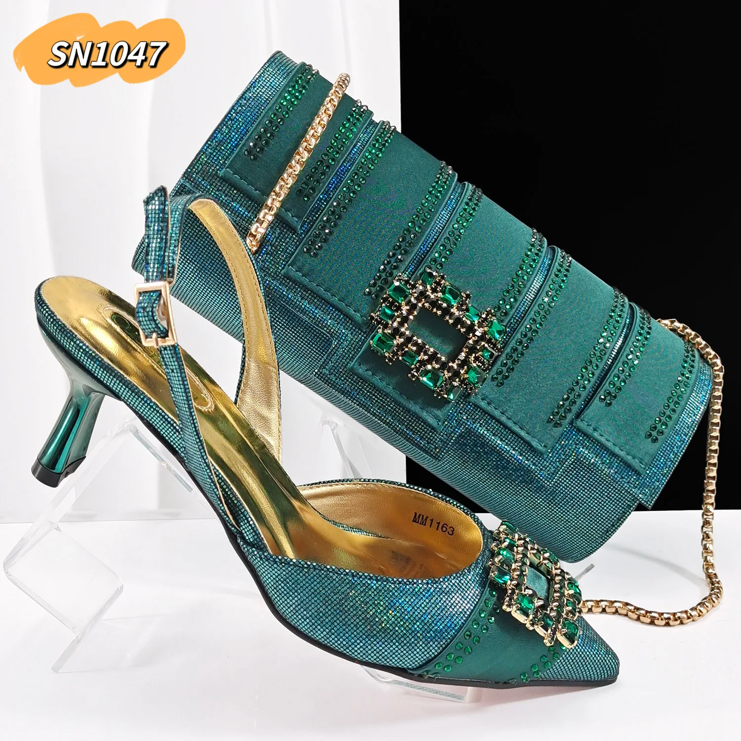 green dress shoes and matching bag New Italian Design Women's Shoes + Matching Bag Set - Trendy