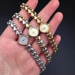 Fisonable Medieval Jewelry Heart Hollow Band New Women's Watch Gold Plated Women's Bracelet Wristwtachr Gift Luxury and Noble