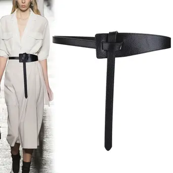 2021 Spring Winter Wide Big Long Women Belts Fashion Simple Cummerbunds Black Corset Belt For Dresses Coat