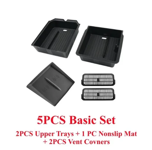 For Tesla Model 3 Highland 2024 Center Console Storage Box Rear Trunk Organizer Trays Backseat Vent Cover Charging Nonslip Mat