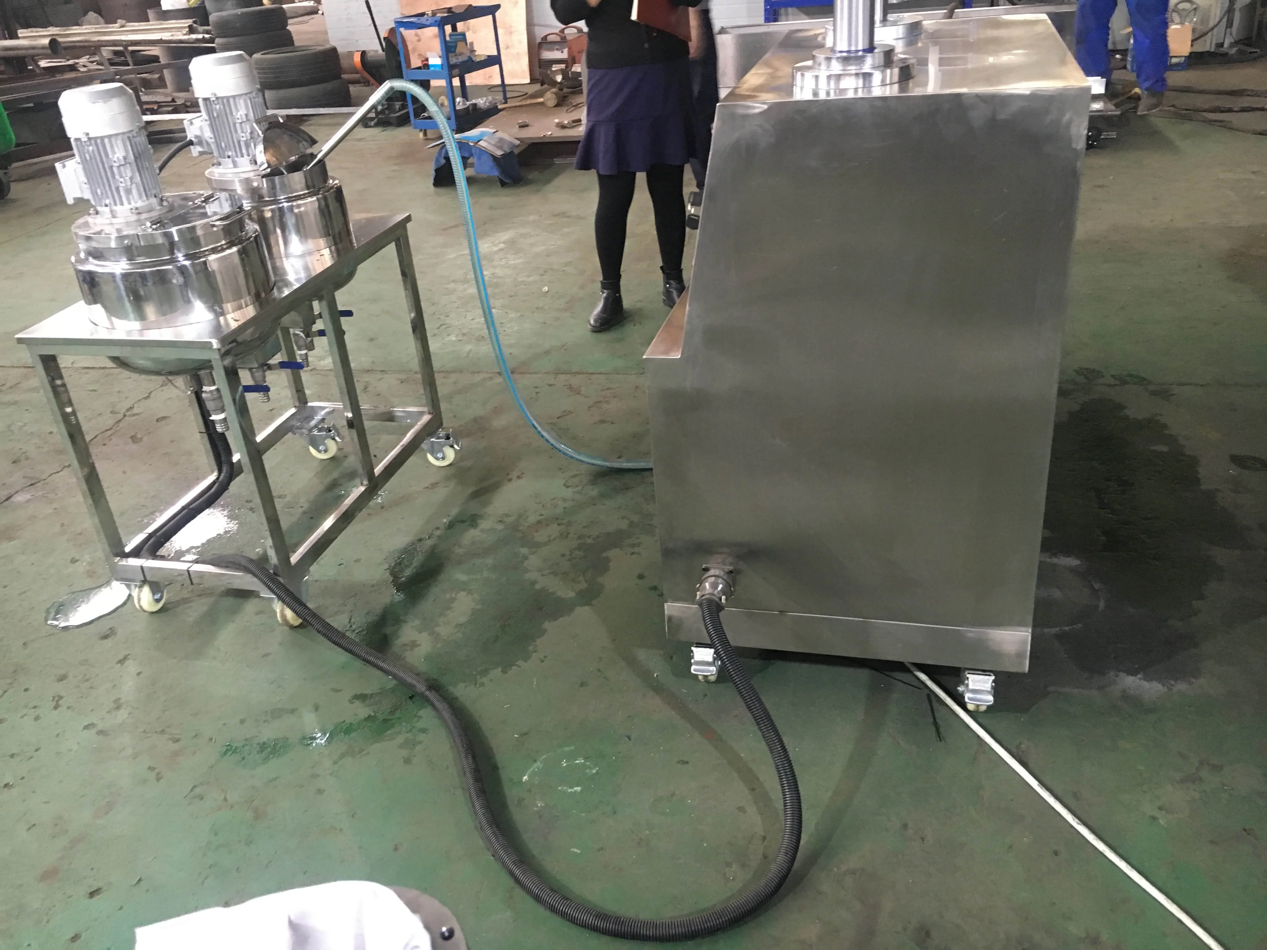 Mixing Liquid Heating Agitator Homogenizing Mixer Cosmetic Equipment Chemical Cream Making Machine