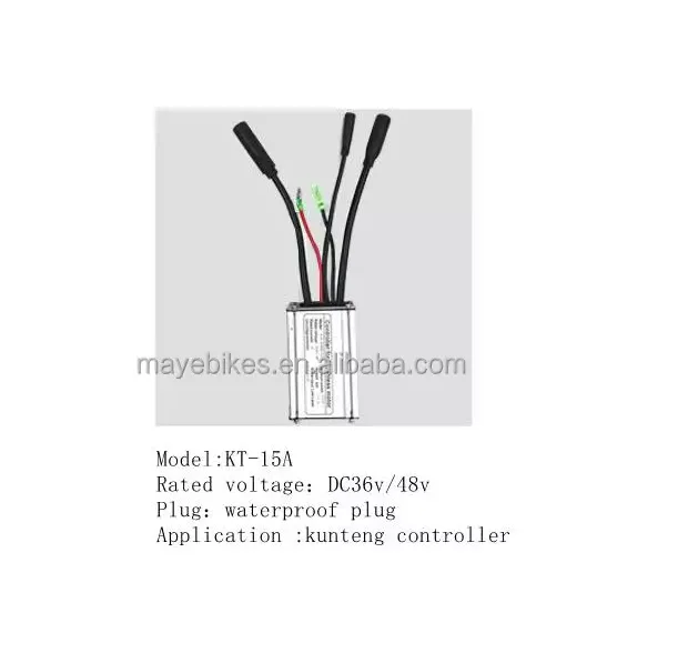 KT 15A Waterproof Controller - 36V/48V E-Bike Square Wave