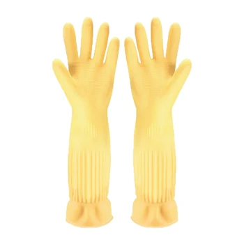 Long Sleeve Industrial Latex Glove Household Kitchen Dishwashing Rubber  Gloves Work Gloves for Cleaning