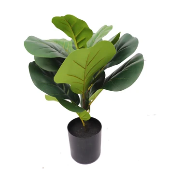 Indoor Outdoor Decoration Lifelike Greenery Artificial Ficus Lyrata Potted Plant Tree Bonsai