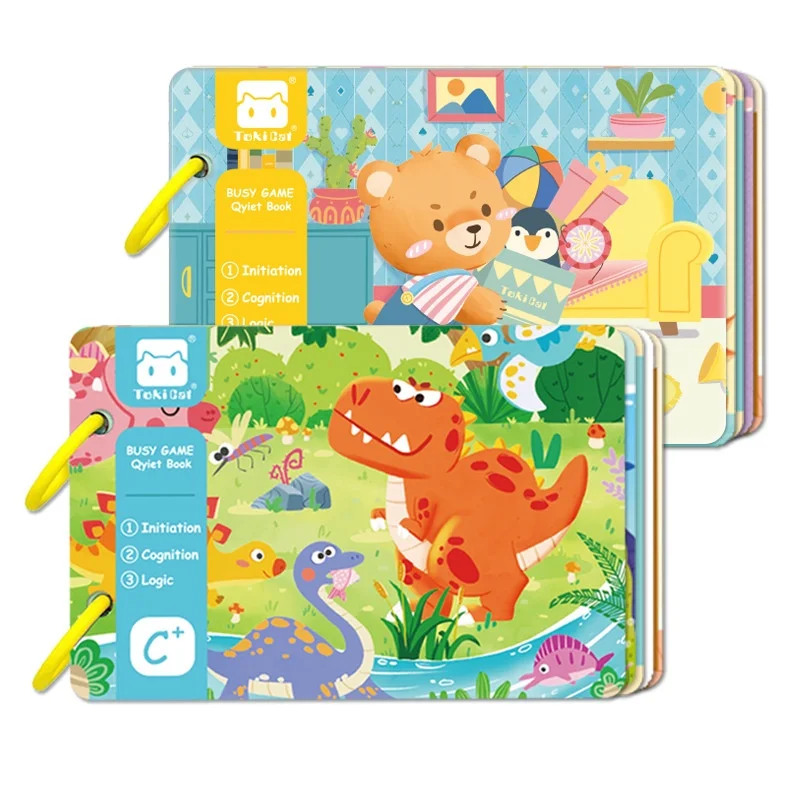 知育ブック 幼児向け早期感覚教育ゲーム 静かに破れる粘着性木製ペーパーブック モンテッソーリ教育にインスパイアされた学習教材