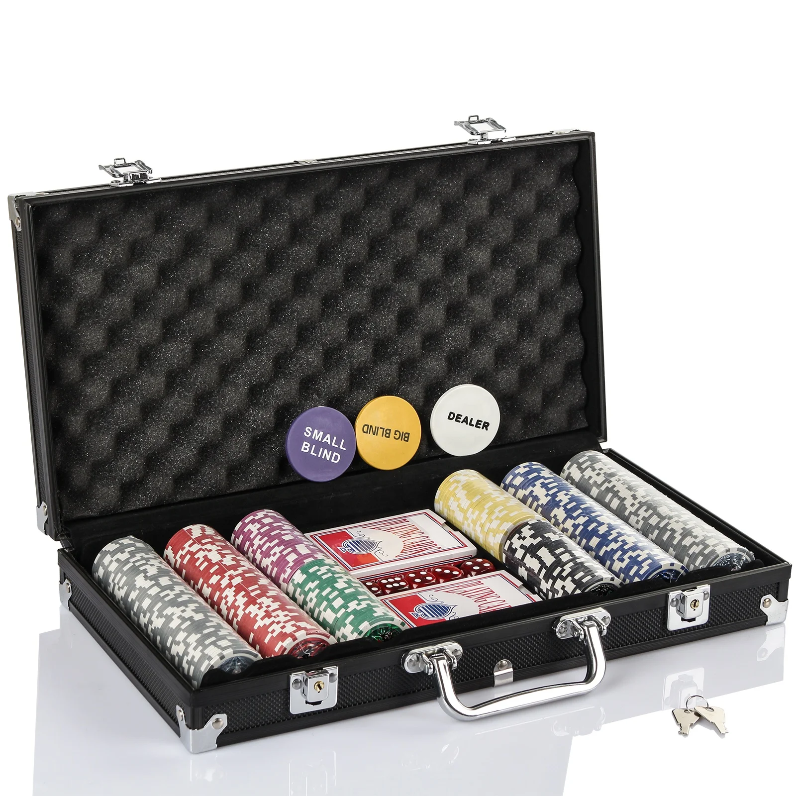 Poker Set Chips 300 500 Aluminum Box 11 Grams Clay Poker Chip Set For