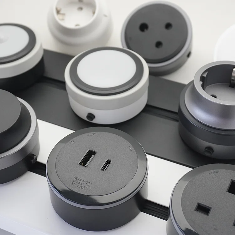 Electrical Double Usb Charging Wall Electrical Outlet Adaptor Power Movable Socket Track for Rail Socket