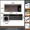 Lavabo in ceramica 190Rock Slab + mobiletto con specchio intelligente