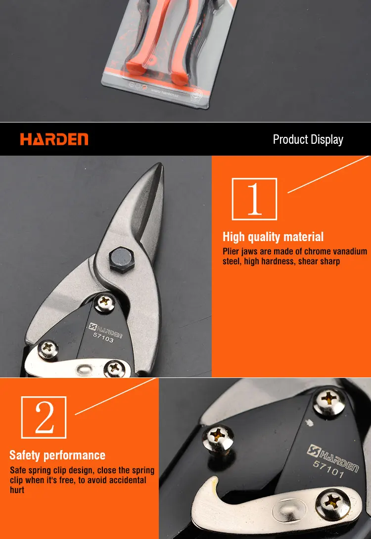 Hand Tool Chrome Vanadium Metal Straight Aviation Tin Snip