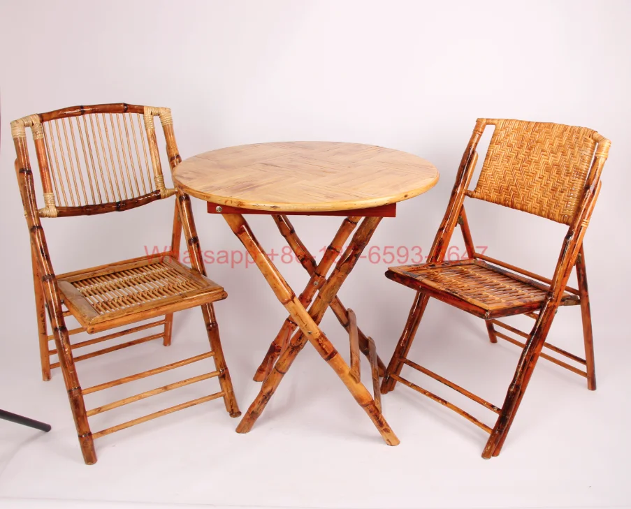Cheap Outdoor Vintage Rattan Back Bamboo Folding Chairs - Main Image
