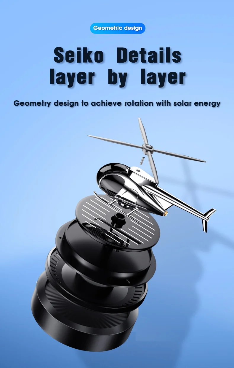 Solar Car Air Freshener Helicopter Fragrance Auto Flavoring Interior Accessories Propeller Rotating Perfume Diffuser Supplies