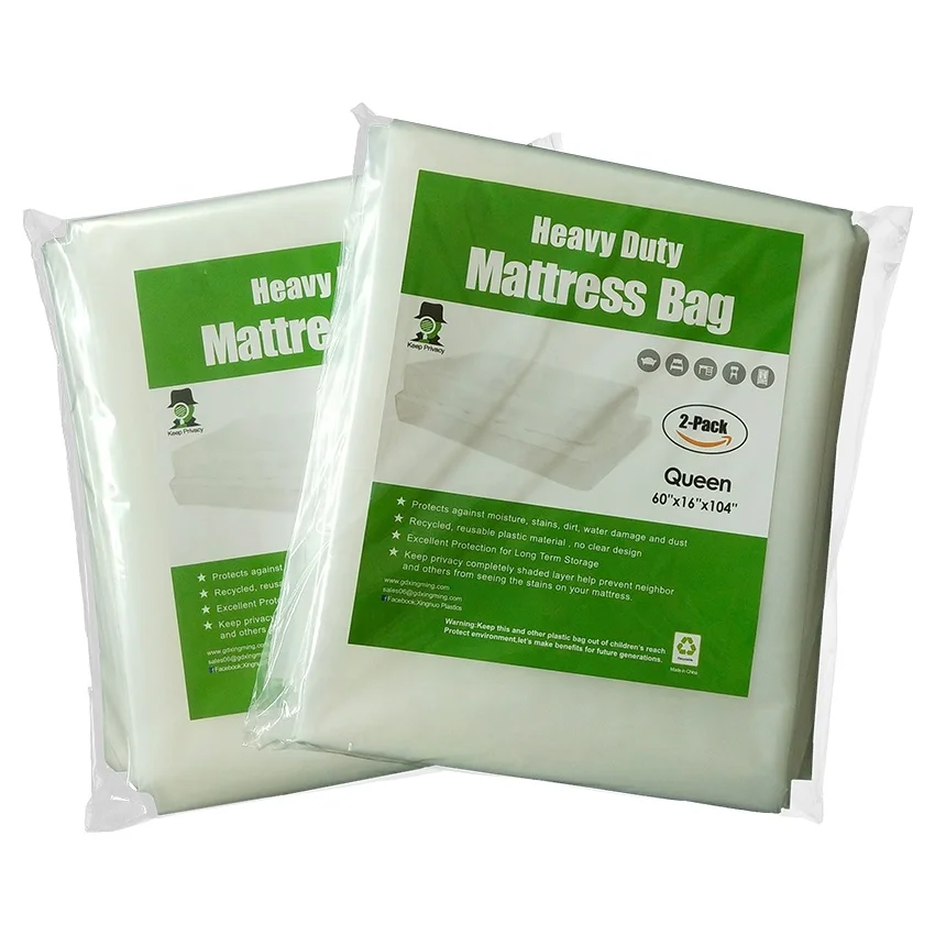 100 High Quality Plastic Ldpe 4 Mil Queen Mattress Cover Bag For