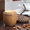 Acorn-covered toothpick jar