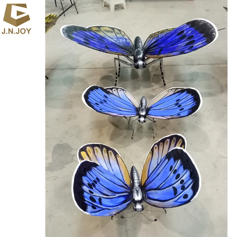 Colorful  Decoration Large Luminous Colorful butterfly Statue Outdoor Garden Decor  Insect Fiberglass butterfly Sculpture Statue