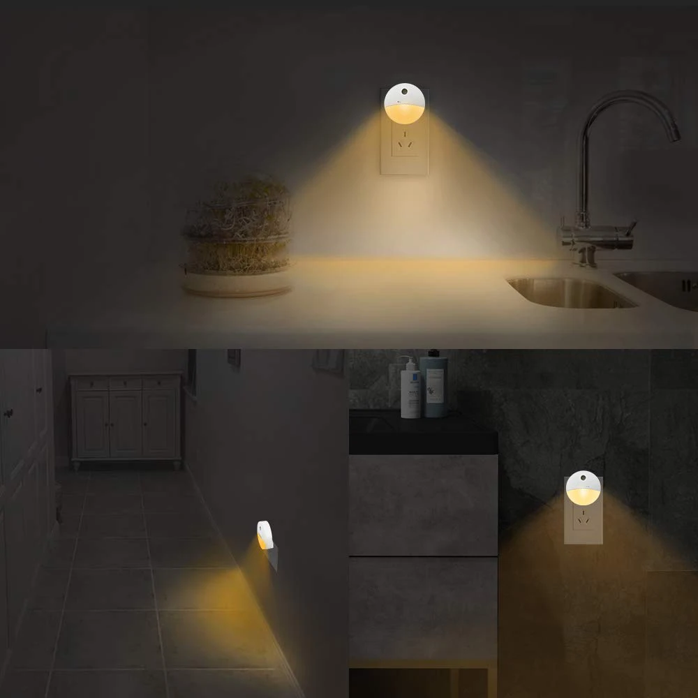 product for bedroom bathroom kitchen hallway stairs dusk to dawn sensor warm white energy efficient led plug in night light-40