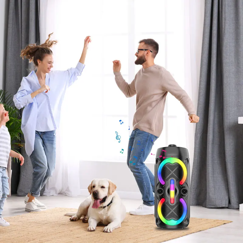 ZQS4292 Portable Bluetooth Speaker - Dual Pairing & LED Lights