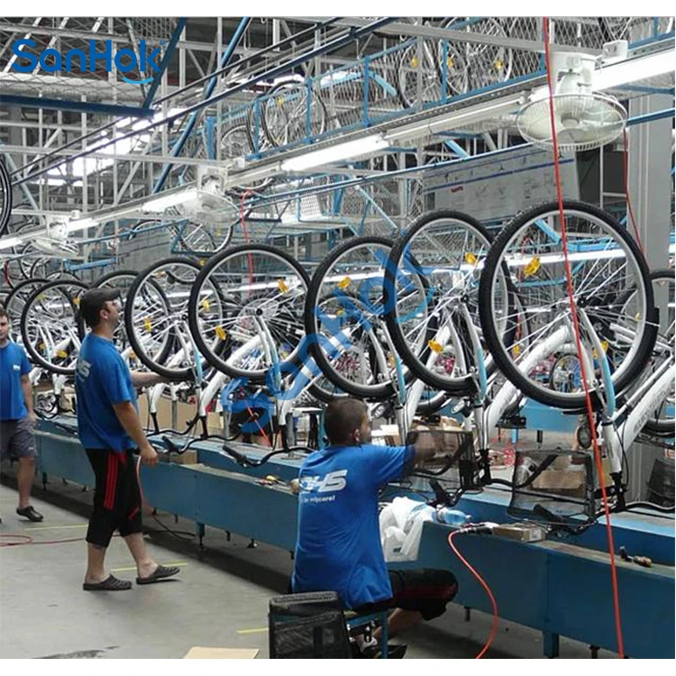 Light Duty Carbon Steel Flat Top Chain Conveyor Folding Bike Assembly Line