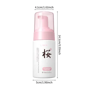 Private Label Organic Moisturizing Brightening Deep Cleansing Niacinamide Sakura Face Cleansing Mousse