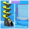Macchina base nera + rete per la raccolta delle palline + 10 palline da tennis