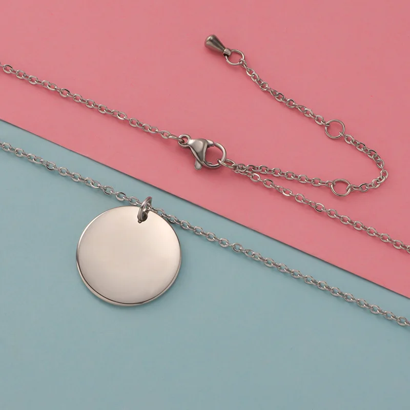 Round Corner Coin Necklace