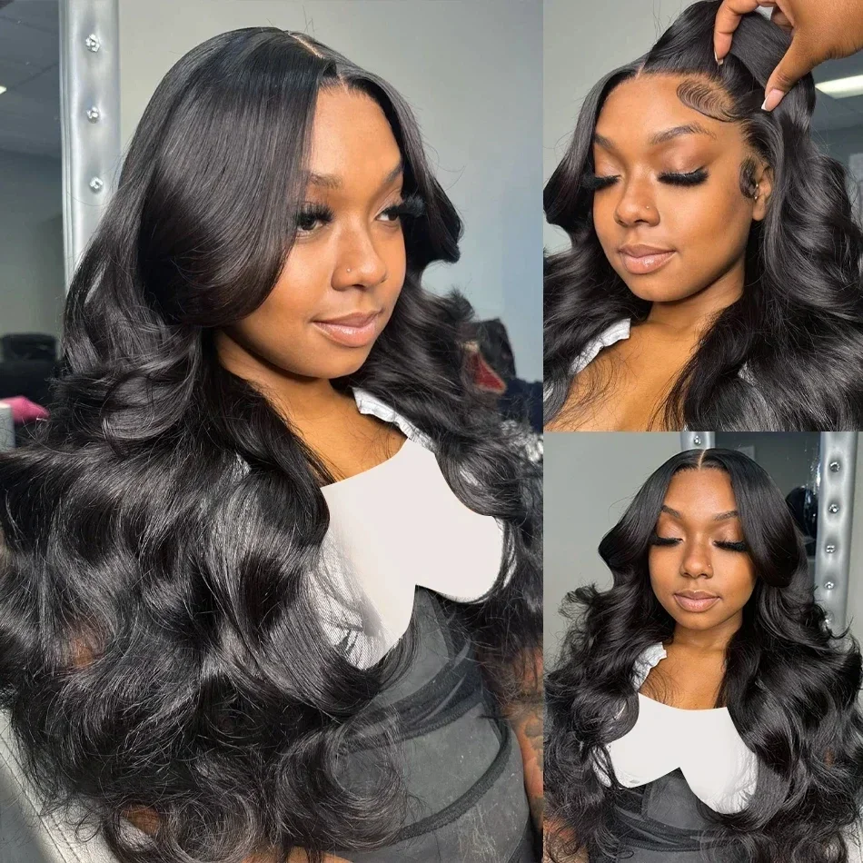 HD Transparent Lace Front Peruk Kroppsvågig Brasiliansk Remy Äkta Hår 200 Densitet Lace Frontal Peruk För Kvinnor 32 Inches_voghion.com