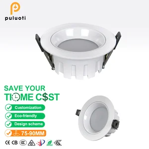 Modern Aluminum Recessed LED Downlights in Black & White Multiple Sizes 10-Year Warranty IP33 Rated for Indoor Home & Office Use