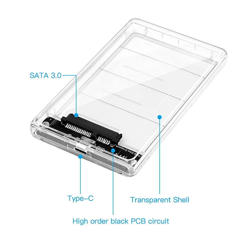 Dropshipping 3.5 inch HDD SATA IDE Plastic Storage Box Hard Drive Disk Enclosure Case