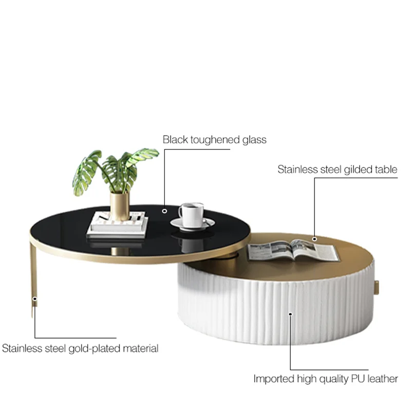 Современный минималистичный круглый журнальный столик для дома, гостиной, роскошного размера