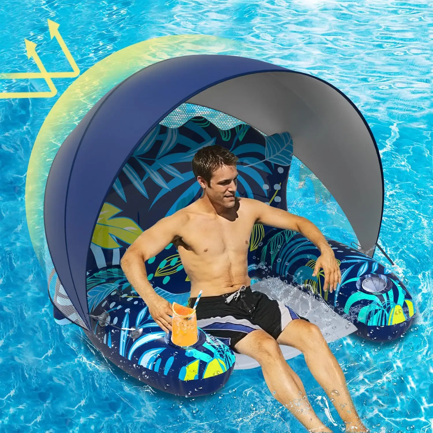 Ready Stock Promotional Inflatable Swimming Pool Floating Bed PVC Swimming Hammock air Swimming Pool Float Bed