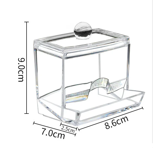 Clear Cotton Swabs Box Cosmetic Cotton Storage Rackr Cosmetic Medical Cotton Bud Swabs Organizer Holder Box