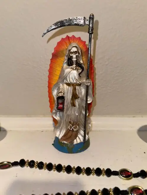 Pacific Giftware Santa uerte Saint Death Gri Reaper – Figura LED de