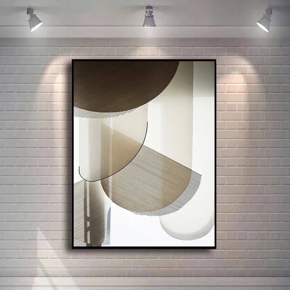Abstract Golden Circle Solid Geometry Luxury Wall Art Pictures and Posters Print on Canvas for Home Decor Cuadros Living Room