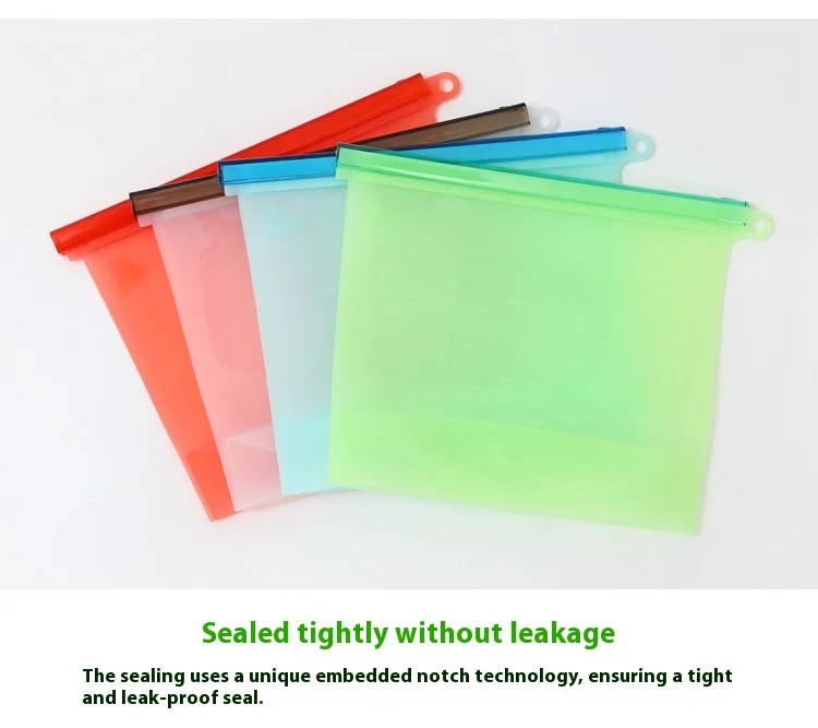 Customized High-Temperature Resistant Food Grade Silicone Fresh-Keeping Bag for Kitchen Use for Outdoor Camping Storage Fresh factory