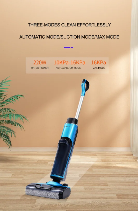 Proclean BVC-T8 Wet and Dry Vacuum Cleaner Cordless Wet Vacuum Cleaner Self Cleaning Machine for Kitchen With Mop