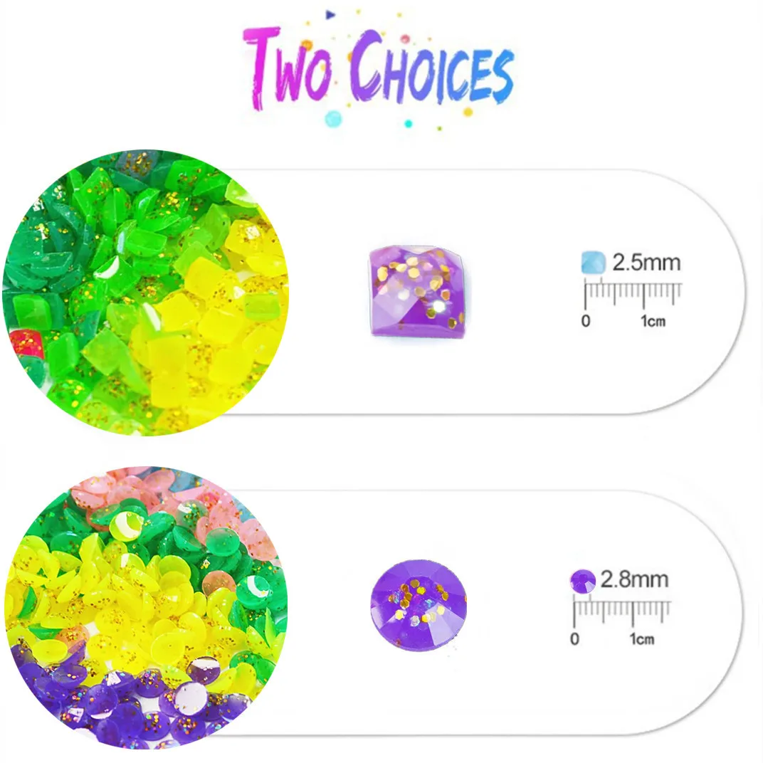 R011 Square Dazzling Beads Fairy Dust Glitter Resinstone Diamond