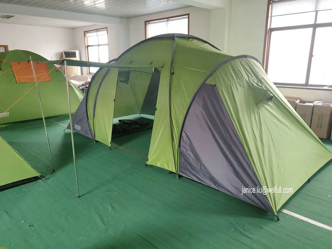 Beheiztes Garten Glamping Camping Zelt mit Vorhalle 6 Personen Fiberglas  Zelt im Freien fr den Familien gebrauch
