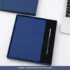 Juego de dos piezas de bolígrafo y cuaderno azul oscuro