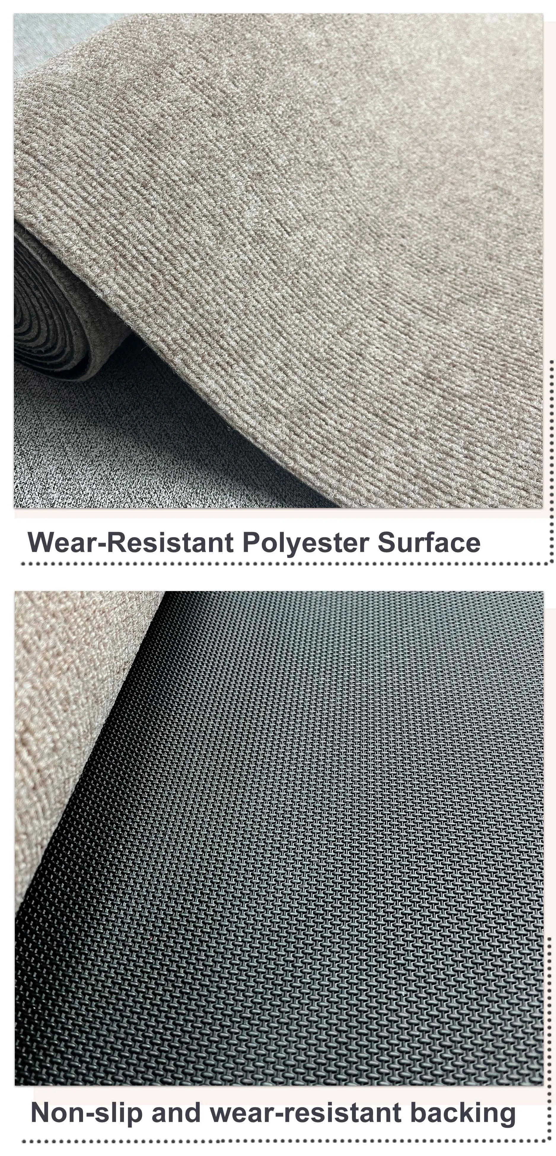Polyester Nonwoven Non-Slip Waterproof Plain Rib Commercial Outdoor Use Exhibition Carpet with TPE Backing(图4)