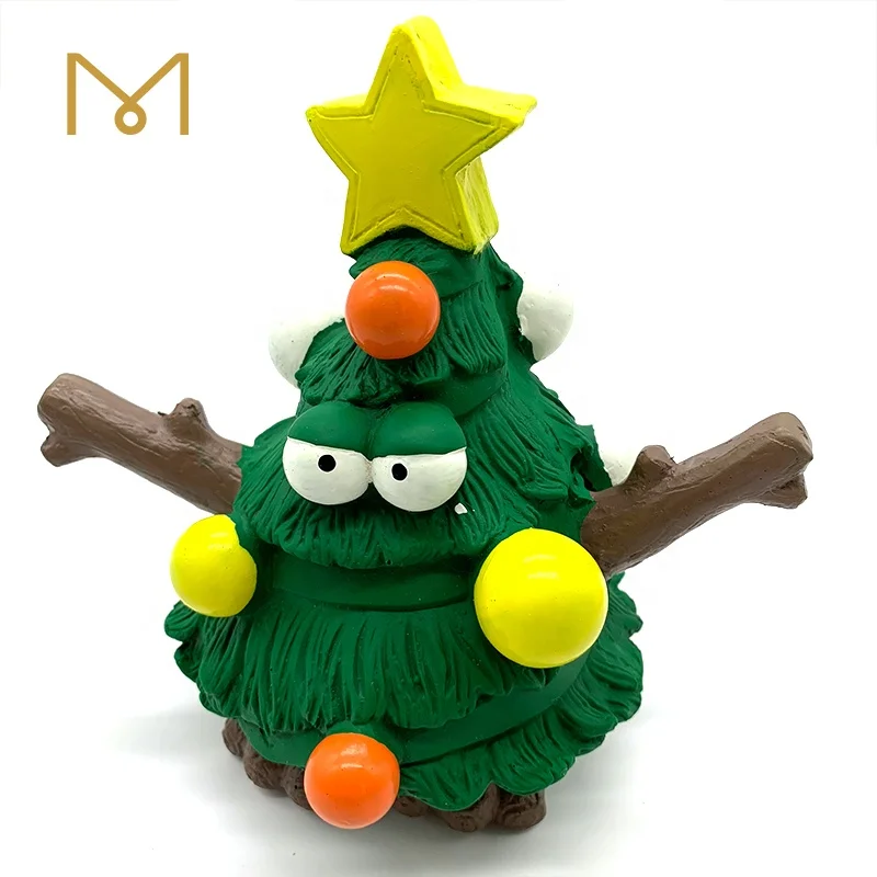 rubber christmas tree dog toy