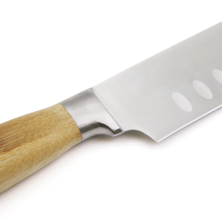 Classical Popular Double Forged Bamboo Handle German Steel X50CrMoV15 Kitchen Knife Set