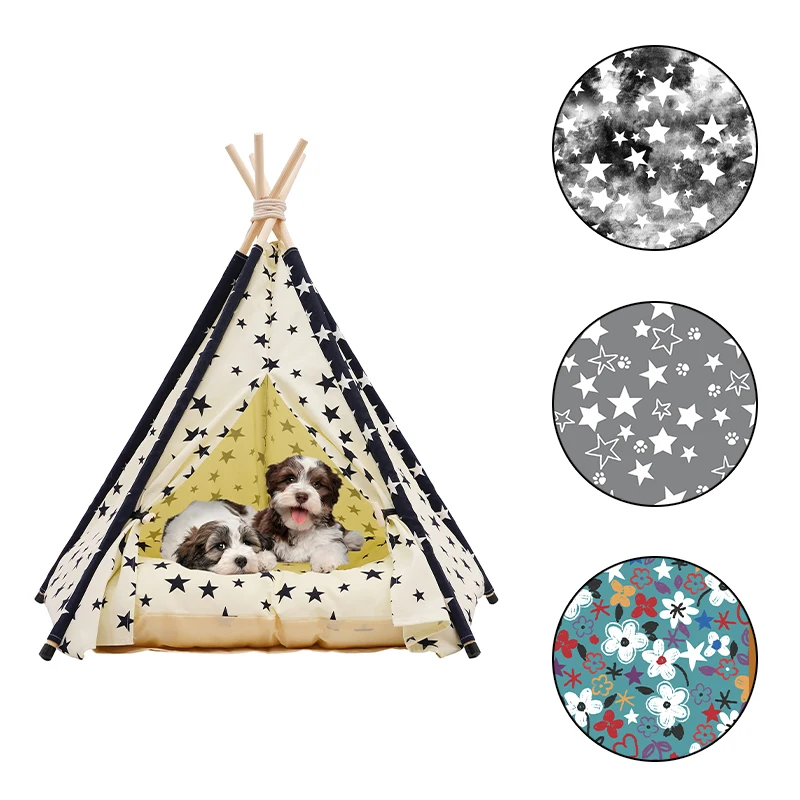 Hot sell durable large soft pet products cat bed pet tent house dog teepee accesorios para mascotas al mayor